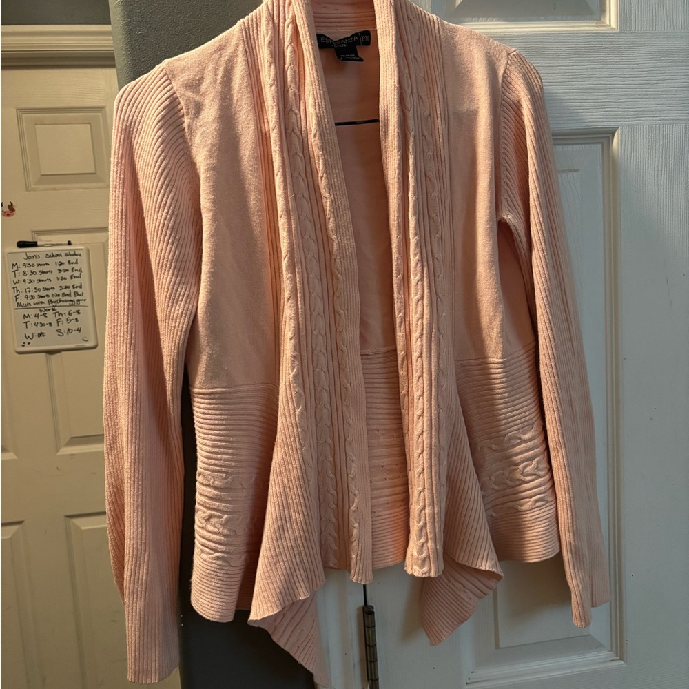 Peach Cable Knit Cardigan